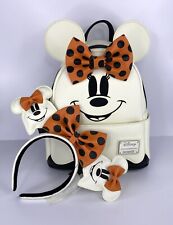 Loungefly Disney Ghost Minnie Mouse Glow Mini Backpack & Headband NWT GITD picture