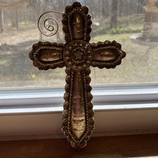 Beautiful Western Style Cross With Star Wall Hanging With So Much Detail, 6”x4” picture
