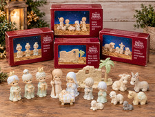 VIntage 1989 Enesco Precious Moments Miniature Hand-Painted Pewter Nativity picture