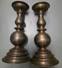 2  Antique Large Renaissance Brass  Bronze Candlestick Holder 18” 13 Lbs Each  picture