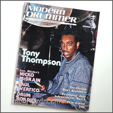 MODERN DRUMMER - Dec 1985 - TONY THOMPSON + Niko McBrain of Iron Maiden picture