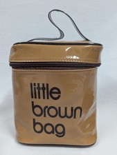 Little Brown Bag Bloomingdales Vinyl Zip Up Lunch Bag Pail Single Top Handle picture