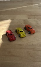 Vintage 1950s Barclay Diecast Miniature Cars 1.5 Inch Red Yellow Orange Lot 3 picture