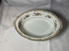 Vintage Noritake Somerset 5317 China Oval Serving Bowl Gold Rimmed Floral picture