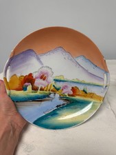 Vintage Japanese Hand Painted Dish Cutout Handles picture