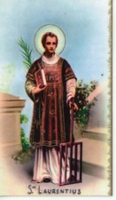 ST. LAWRENCE- Laminated  Holy Card QUANTITY 25 CARDS picture