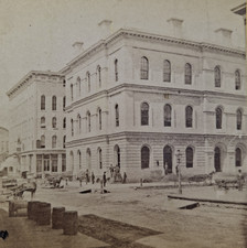 Carbutt Chicago Stereoview Victorian Photograph Custom House and Post Office picture