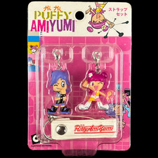 Vintage Cube Hi Hi Puffy AmiYumi Ami & Yumi Mini Figure Keychain Strap Set Japan picture