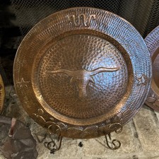 KING RANCH HAMMERED COPPER CHARGER PLATE 14