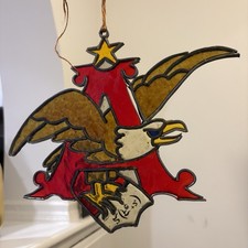 Vintage Anheuser Busch Stained Glass Sun Catcher Sign Budweiser A Eagle Beer picture