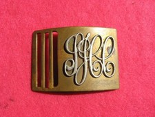RARE VINTAGE SCRIPT MILITIA  INDIAN WAR BUCKLE picture