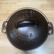 VHTF Restored Wagner Ware #6 Cast Iron Drip Drop Roaster w/Fully Marked Lid picture