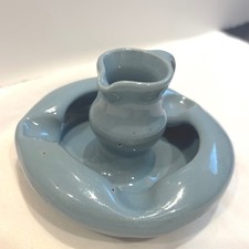 Vintage Nelson McCoy Pottery Miniature Wash Basin and Pitcher Set Light Blue picture