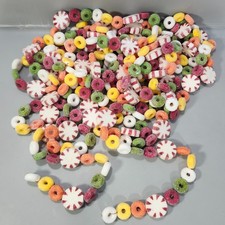 Sugared Hard Candy Xmas Garland Lifesaver Peppermint 3x 9ft Strings 27ft Lot picture