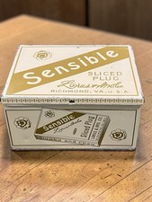 Vintage Sensible Sliced Plug Tobacco Tin Larus & Bro Richmond VA Smoke Chew  picture