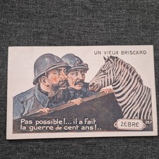 Original, french WWI soldiers comic humor, unposted lithograph postcard picture