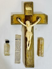 Vintage Last Rights Cross Crucifix Catholic Christian Holy Water Candles picture