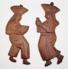VTG 1950s Hand-Carved Ecuadorian Wooden Wall Art picture