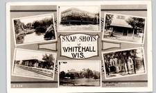 SCENES OF TOWN whitehall wi c1920 postcard wisconsin real photo rppc picture