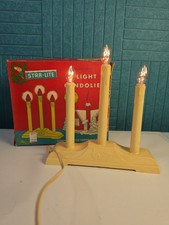 Vintage Star-Lite 3 Light Candolier W/ Box Christmas Working Caldor Drip Candle picture