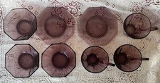 Moroccan Amethyst Glass Dishes by Hazel-Atlas Set of 8 picture