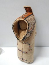 ANTIQUE ARAPAHO PLAINS INDIAN BEADED DOLL SIZE BABY CRADLEBOARD - MUSEUM GRADE picture