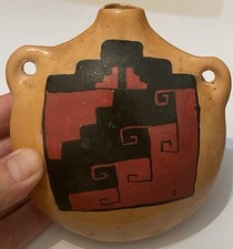 Pueblo (Acoma or Hopi) Native American Pottery Canteen picture