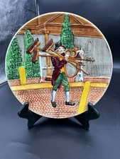 Germany Majolica Bas Relief Plate-Cries of London- Street Sweeper picture