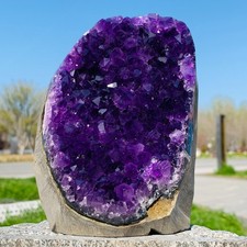 4.4LB Natural Amethyst geode quartz cluster crystal specimen Healing picture