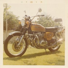 Vintage Motorcycle Photo 1971 Gold Honda Kodak 3.5x3.5  S24-16 picture