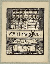 Mrs G Linnaeus Banks 1876 Bookplate Manchester Man Shakespeare Dickens picture
