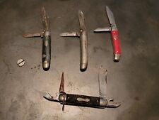 Lot Of 4 Vintage Pocket Folding Knives Knife Used Repair Restore picture