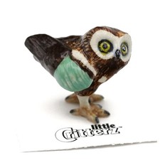 Little Critterz Rescue Owl Winthrop - Home Decor - Miniature Porcelain Figurine picture