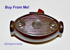 VINTAGE RODALE Bakelite INLINE ROCKER SWITCH Feed Thru ON/OFF Red TOGGLE NEW 720 picture