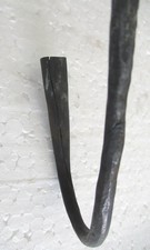 ANTIQUE PRIMITIVE CANDLE HOLDER 24.50 INCH WROUGHT IRON HAND CRAFTED . picture