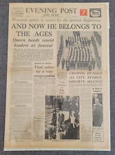 DAILY EXPRESS WINSTON CHURCHILL FUNERAL 1965 ORIGINAL NEWSPAPER picture