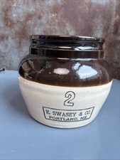 E. Swasey & Co Portland Me Stone Crock Bean Pot #2 No Lid picture