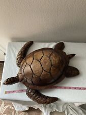Tommy Bahama Craved Wood Sea Turtle 5lbs Beautifully Sculptured Brown 16x 16 picture