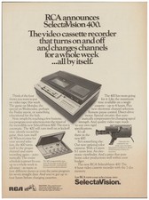 1978 Vtg Print Ad RCA Selectavision Television VCR Old Magazine Advertisement picture