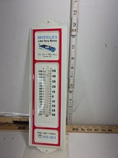 Vtg Raystello's Lake Perry Marina Metal Thermometer Advertising Boat Sign TD55D picture