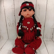 Native American Navajo Porcelain Doll by Louann Paul Limited Edition weighted picture