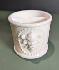 RARE Imperial Glass Co. Milk Glass Shaving Mug Viking Head PATENT JULY 10 1906 picture
