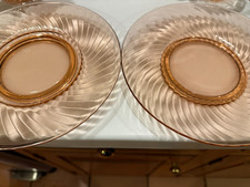 Imperial Pink Depression Glass (2) 8
