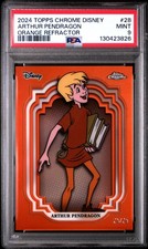 2024 Topps Chrome Disney #28 Arthur Pendragon Orange Refractor PSA 9 picture