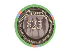 METALLICA BAND VENETIAN $25 CASINO CHIP NEW REAL RARE AUTHENTIC SPHERE CONCERT picture