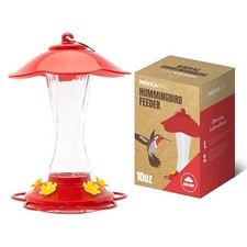 MEKKAPRO Glass Hummingbird Feeder 2-Pack 10 oz Red Outdoor, Easy Assemble 10oz picture