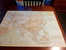 1951 March Map of Asia National Geographic picture