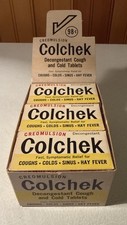 Vintage NOS Pharmacy Display Colchek Cold Full Unopened Medicine Case picture