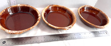 3 Piece Vintage Hull Brown Drip Casserole Serving Dish Oven Proof SEE PHOTOS picture