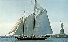 New York NY Schooner Pioneer Mercury Photo c1950s-60s Vintage Postcard picture